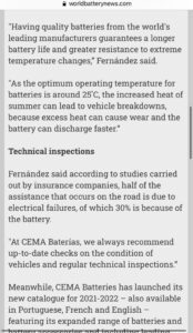 World Battery News with CEMA Baterías