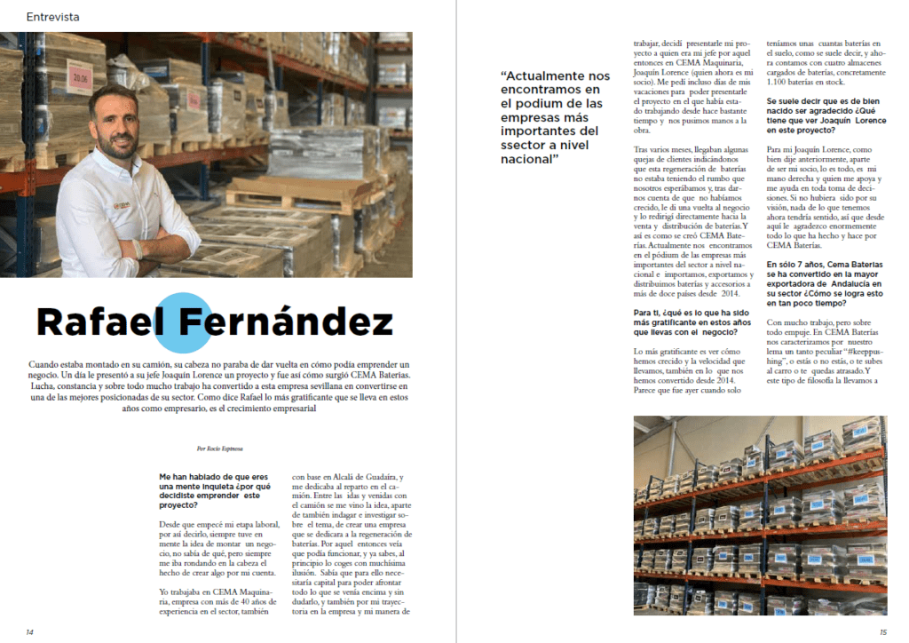 Entrevista Rafa en PYMES Magazine septiembre 2021