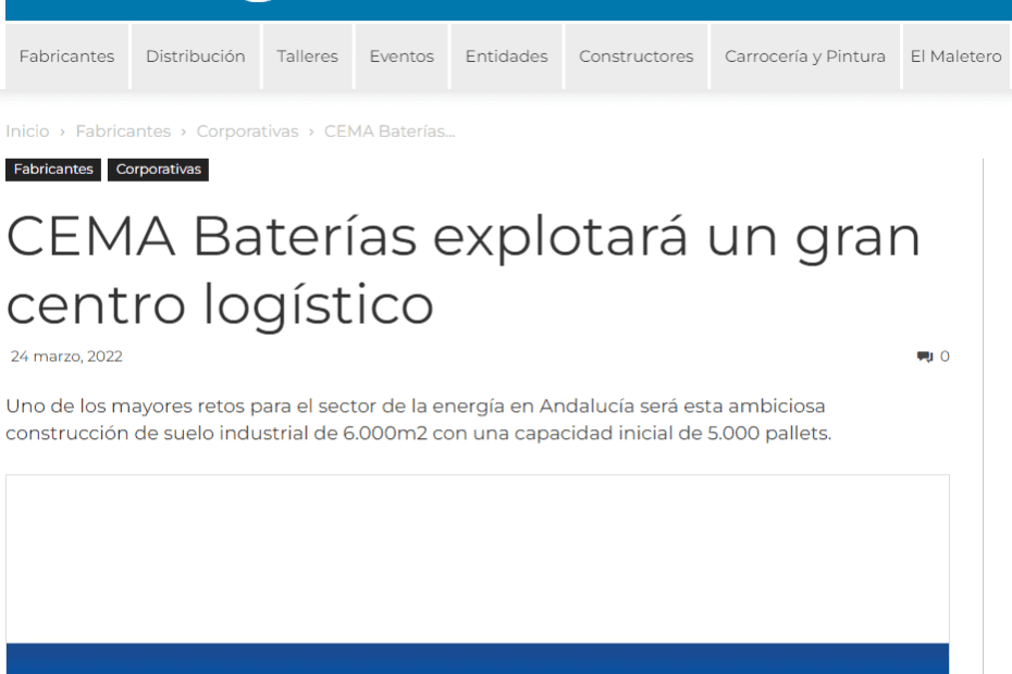 MRyT nuevas instalaciones cema baterías