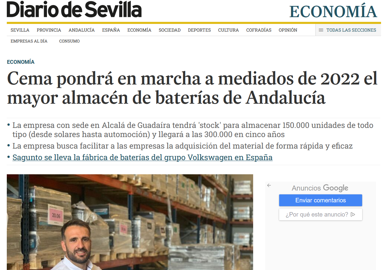 diario de sevilla cema baterías