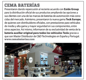 cema baterias, especial motortec de la revista mryt